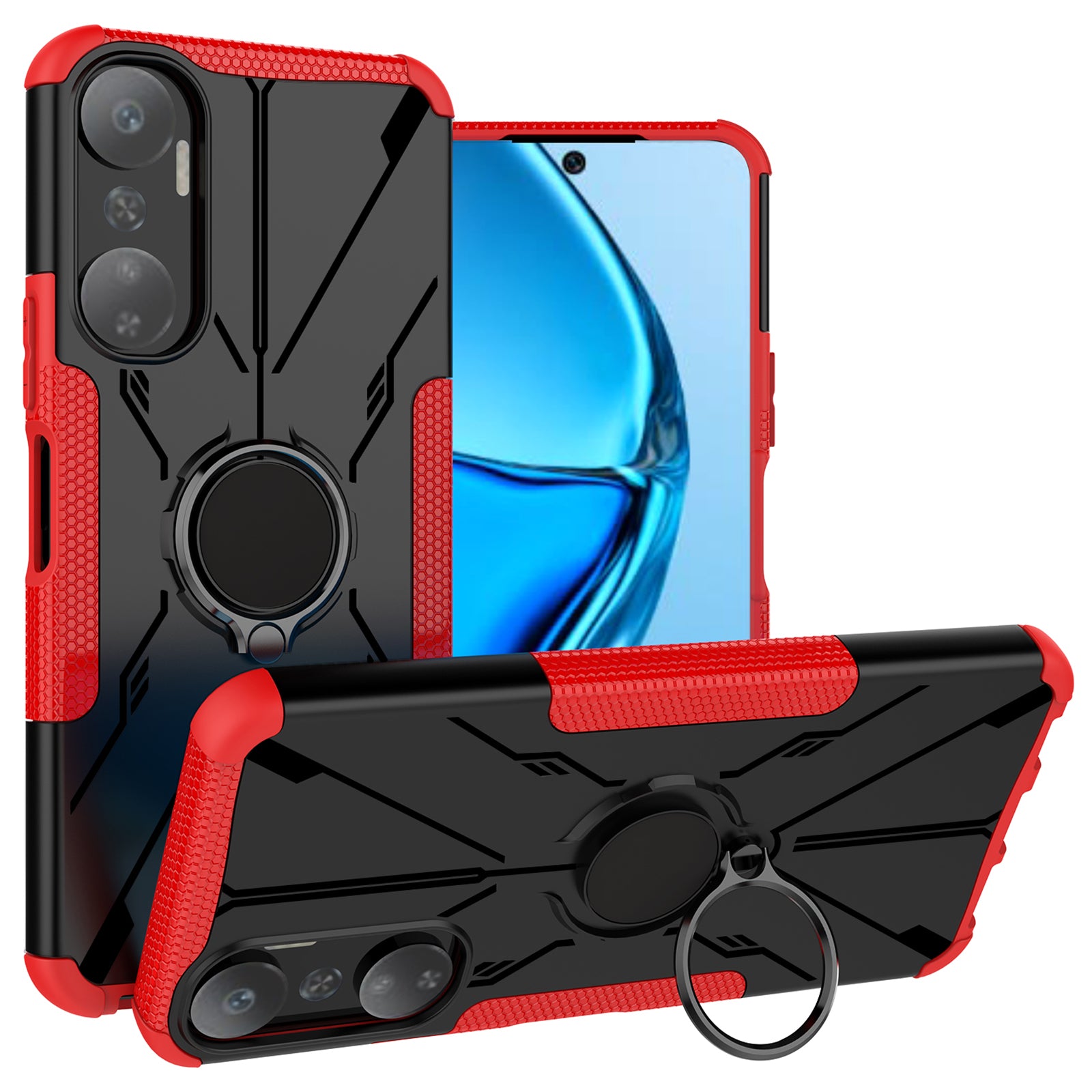 For Infinix Hot 20 4G Ring Holder Kickstand Phone Case Hard PC Soft TPU Shockproof Protective Cover For Infinix Hot 20 4G Ring Holder Kickstand Phone Case Hard PC Soft TPU Shockproof Protective Cover